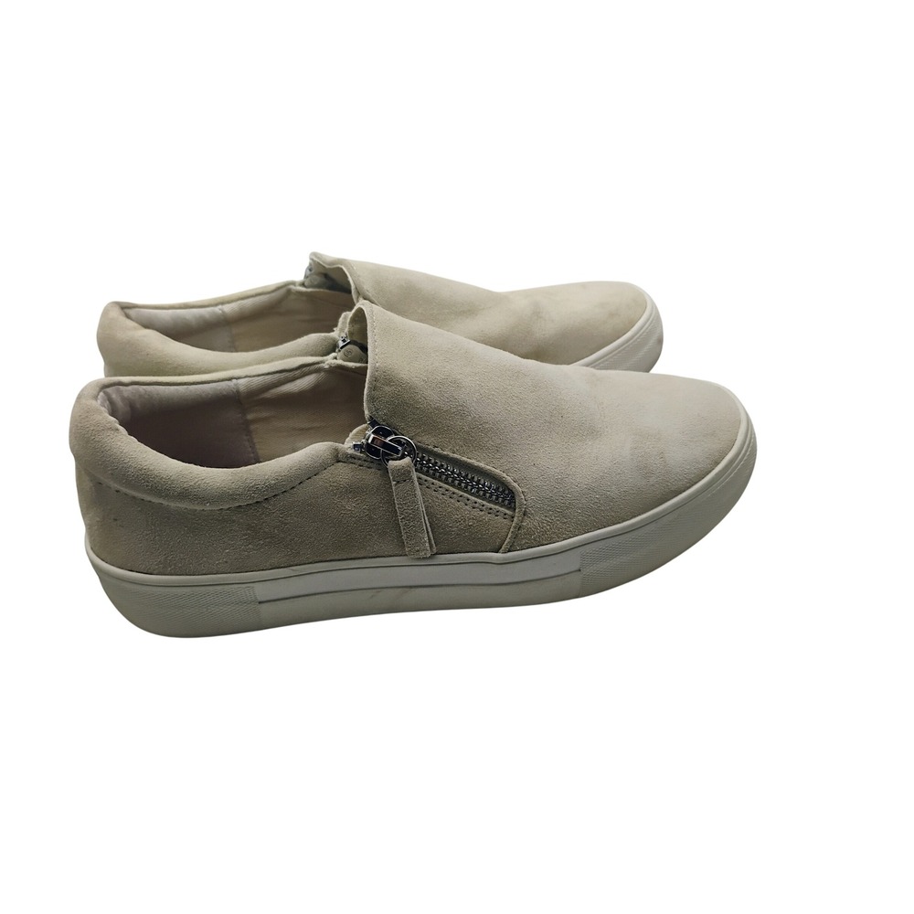 Steve Madden Glaammar Slip On Sneaker Women's Size 8M Casual Tan Suede Zipper - Picture 2 of 6